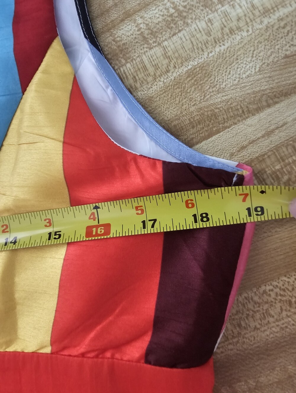 eShakti Chevron Stripe Rainbow Maxi Dress Pockets Womens Lg=10 12 Pristin Pocket - Picture 10 of 13